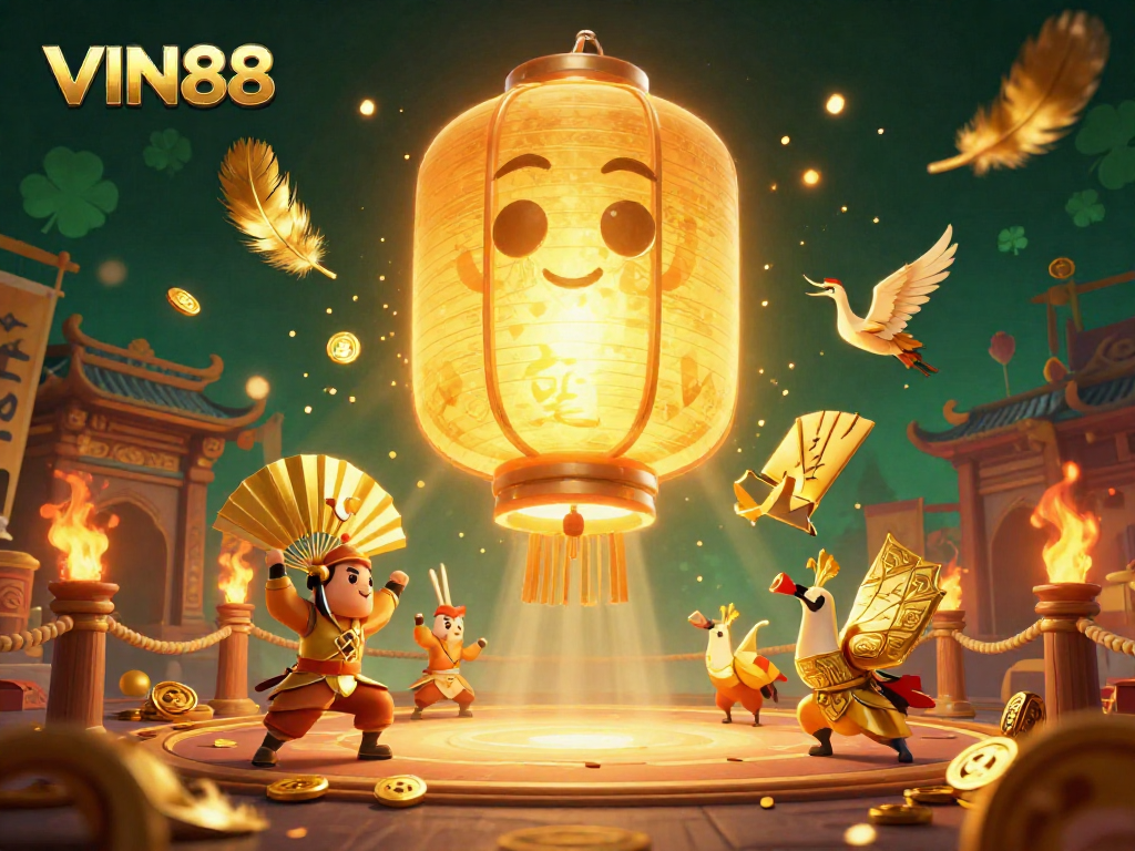Experience the excitement of powerful wins at VIN88 with rich illustrations of vibrant casino scenes.