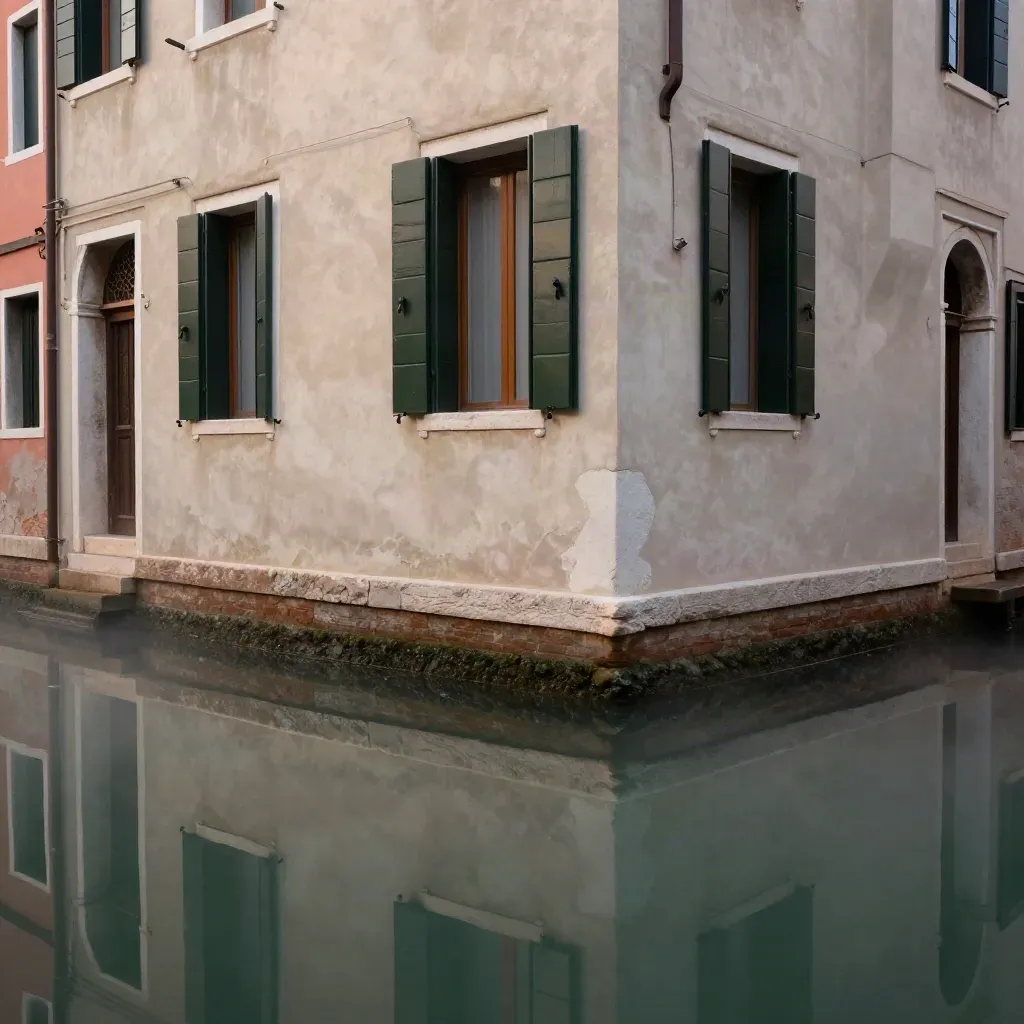 Guesthouse di Cannaregio, ponte in pietra e acqua ferma con riflessi al tramonto.