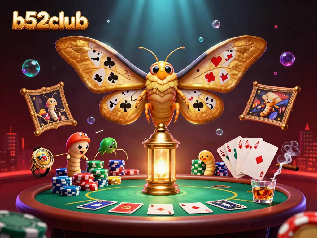 Join the excitement of b52club with a vibrant 3D illustration showcasing thrilling casino elements.